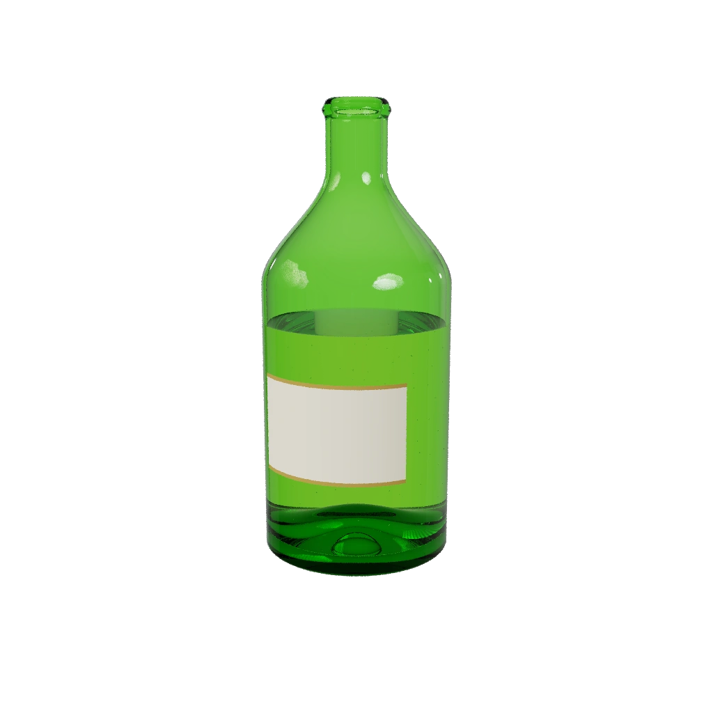 Gyro champagne bottle with a visible liquid level