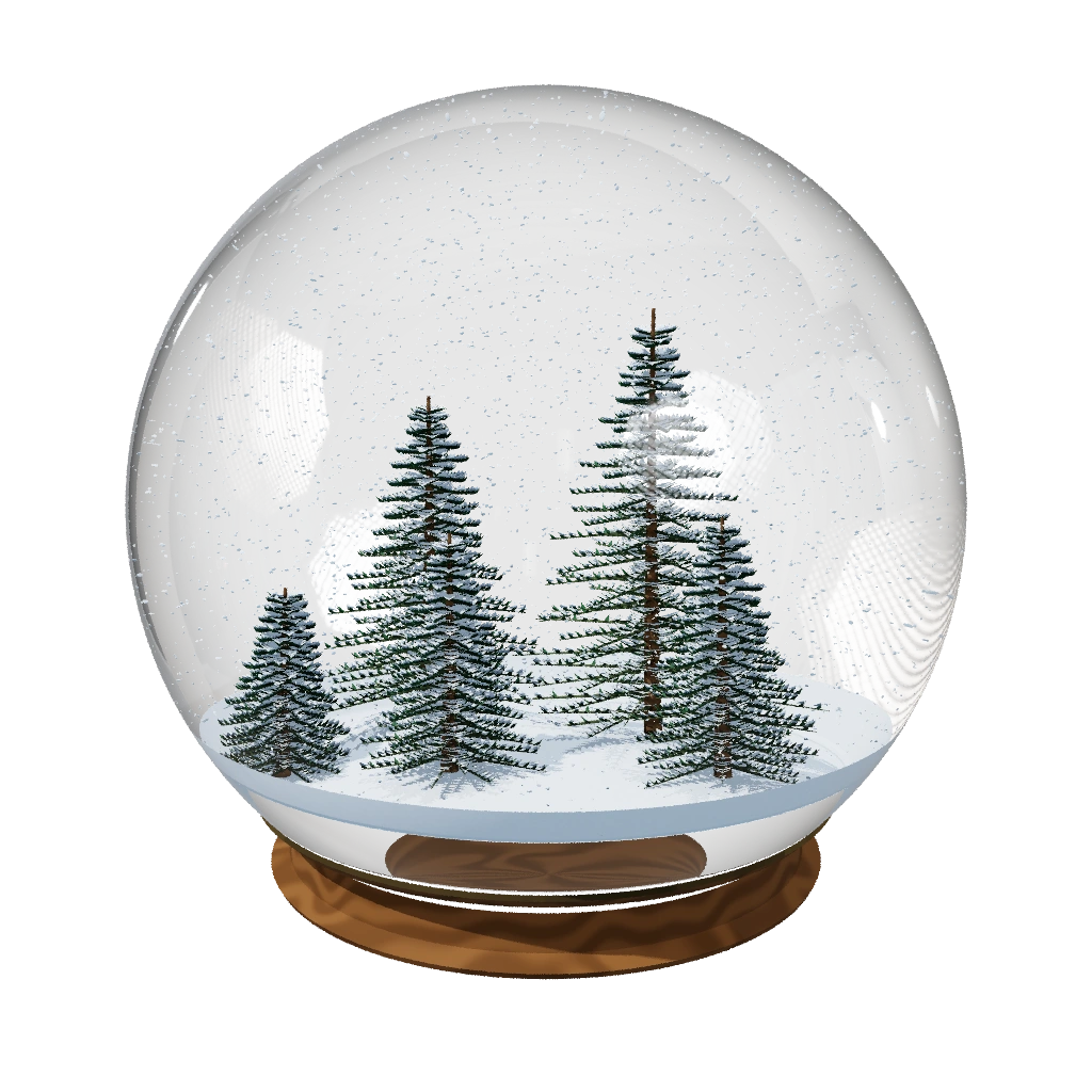 Gyro snow globe with falling snow