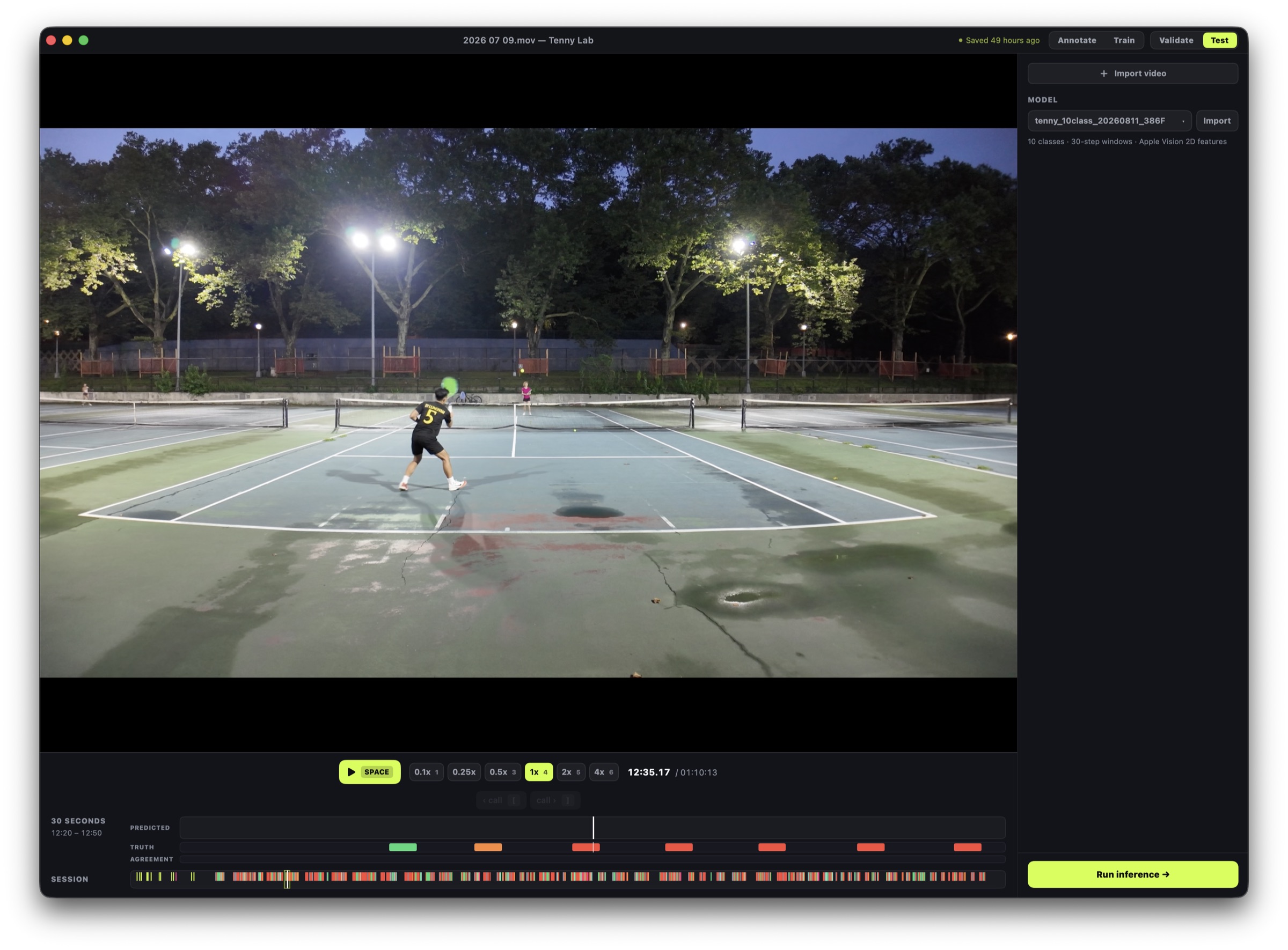 Tenny Lab model testing workspace on Mac